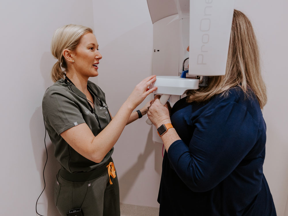 patient getting digital xrays from Dr Amy Calvin