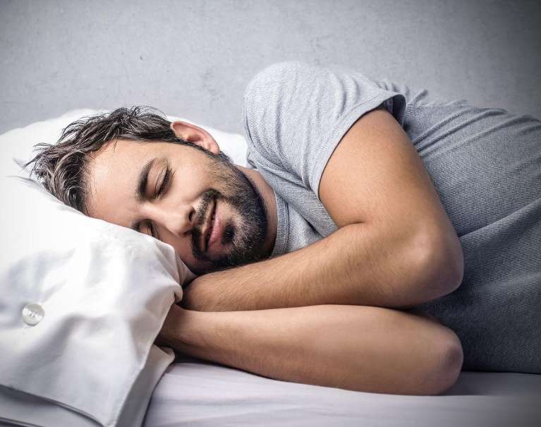 warners bay man sleeping peacefully after sleep apnoea treatment
