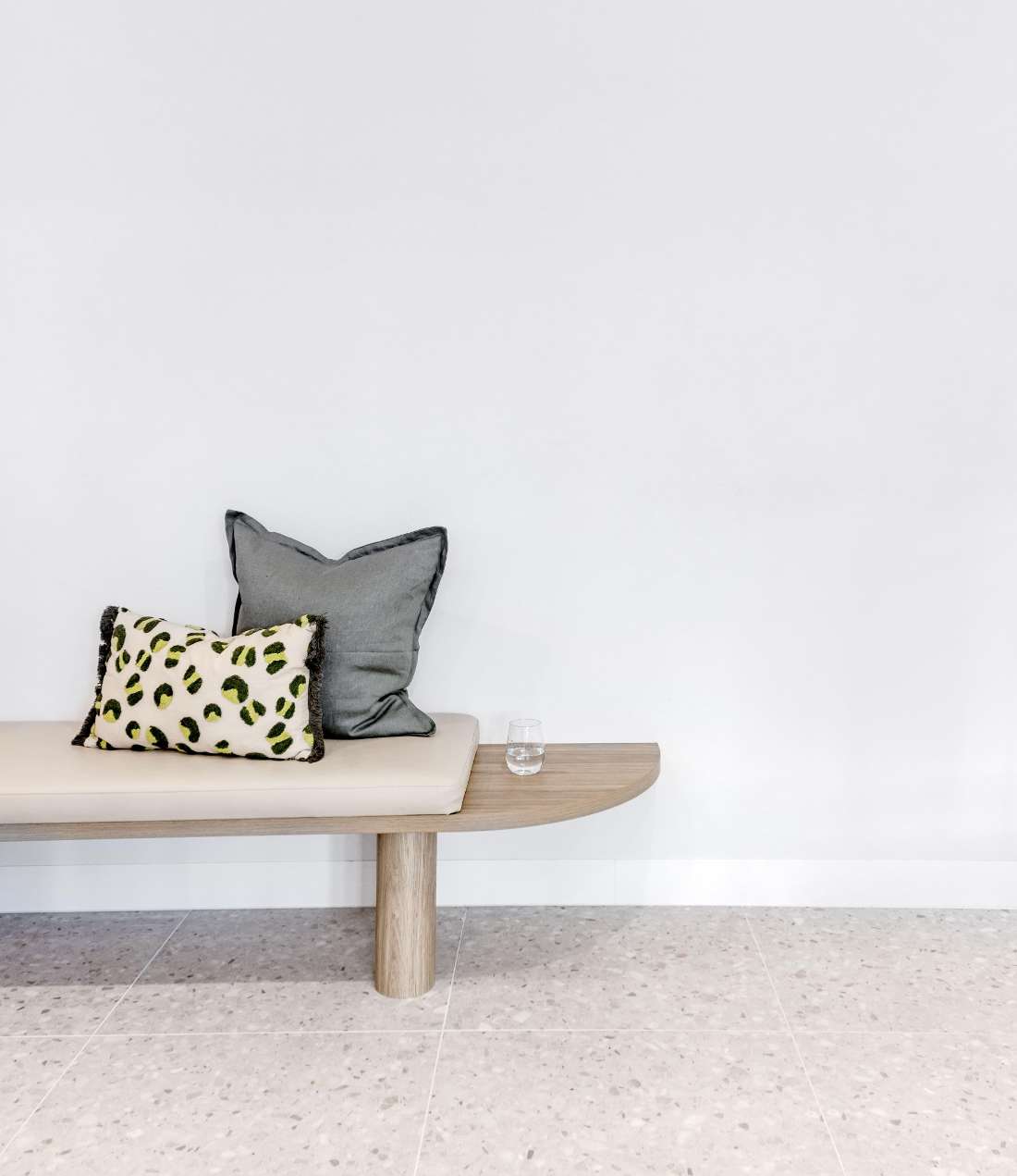 Bench in the reception area of SmilesHQ