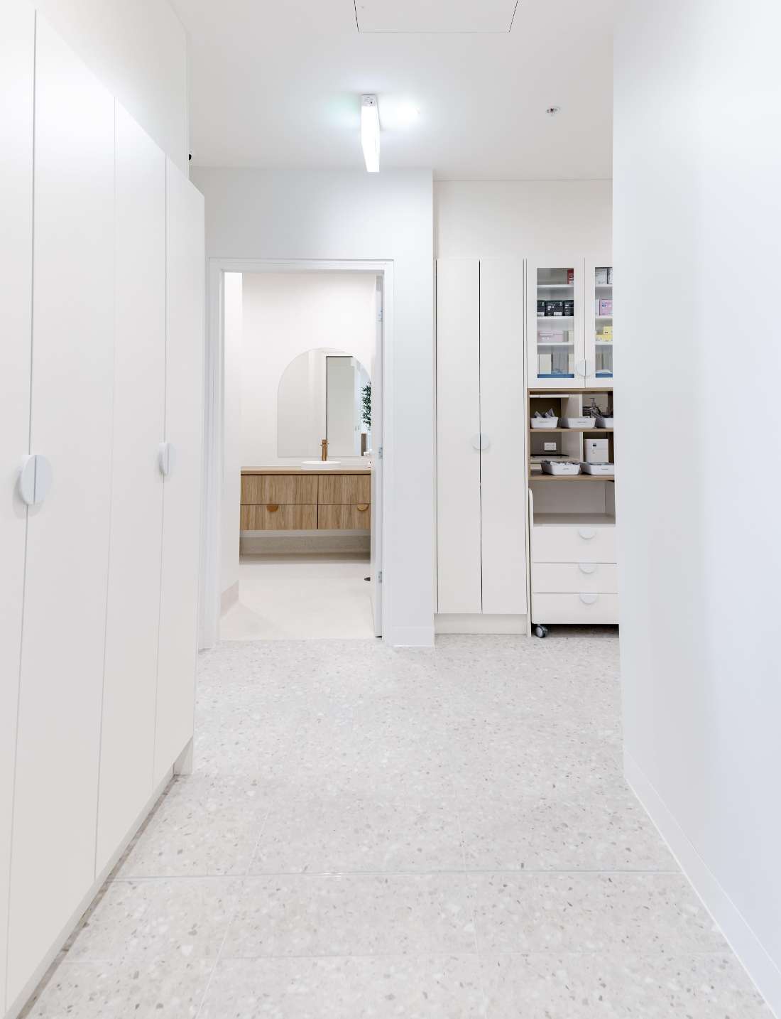 Hallway leading to treatment rooms in Warners Bay dental clinic
